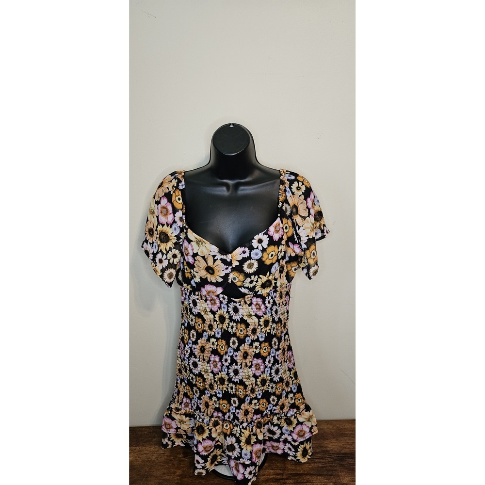 Rue 21 size‎ X Small vintage cottagecore brown floral print mini dress